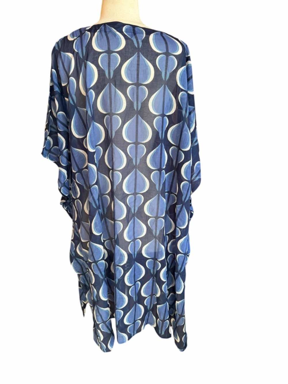 NWOT Fragonard 100% Cotton Semi-Sheer Billowy Lightweight Geometric Peacock-Like - Picture 5 of 7